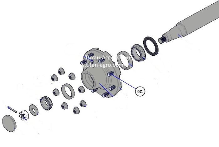 Болт колесная шпилька А 5/8”-18 X 2-1/4 AP2814 