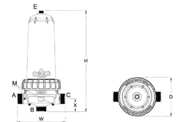 Фильтр дисковый 130 мкм Azud AGL 2 S BSP с ручной промывкой