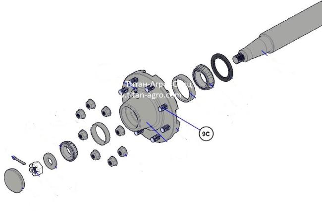 Болт колесная шпилька А 5/8”-18 X 2-1/4 AP2814 