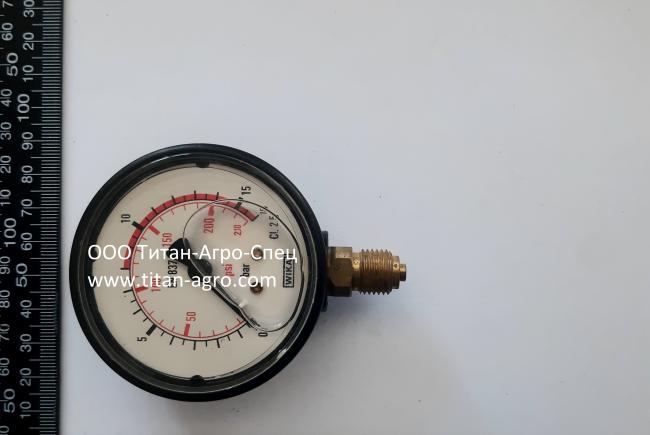 Манометр, 0-15 PSI, корпус 2”, 5”MPT, наполненый жидкостью. конусный